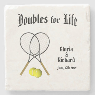 Dubblor för Life Tennis Bröllop Underlägg Sten