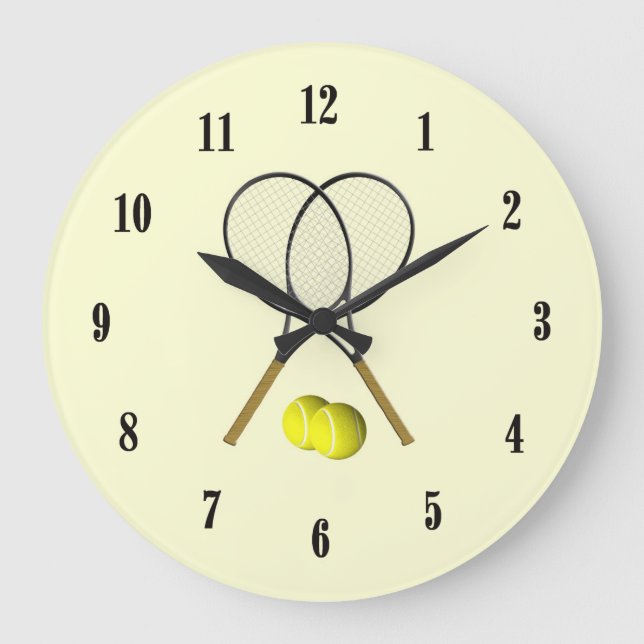 Dubblor Tennis Sport Theme Stor Klocka (Framsida)