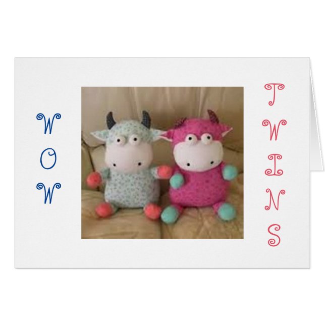 DUBBLORNA FÖR TVÅ GIRL/BOY HAR ALLT HÄLSNINGSKORT (Framsidan Horizontal)