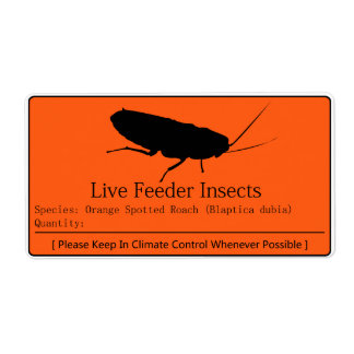 Dubia Roach Label Fraktsedel