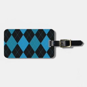 Dublå och svart Argyle-mönster Bagagebricka