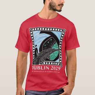 Dublin2029 bid with writing white retro t shirt