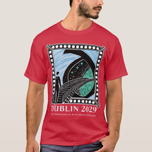 Dublin2029 bud med texten vit retro t shirt (Framsida)