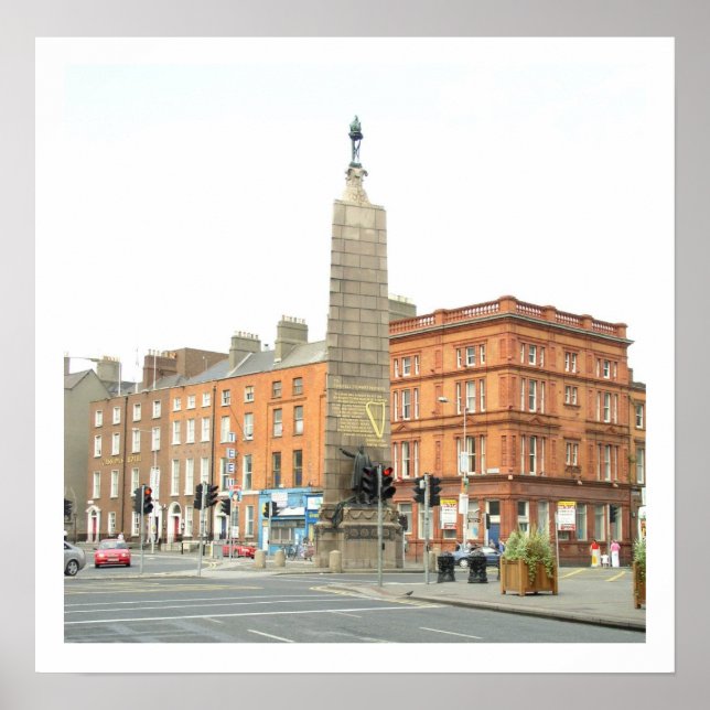 Dublin City Ireland, Parnell Monument Poster (Framsidan)