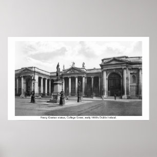 Dublin City Ireland, tidigt 1900's College Grönt Poster