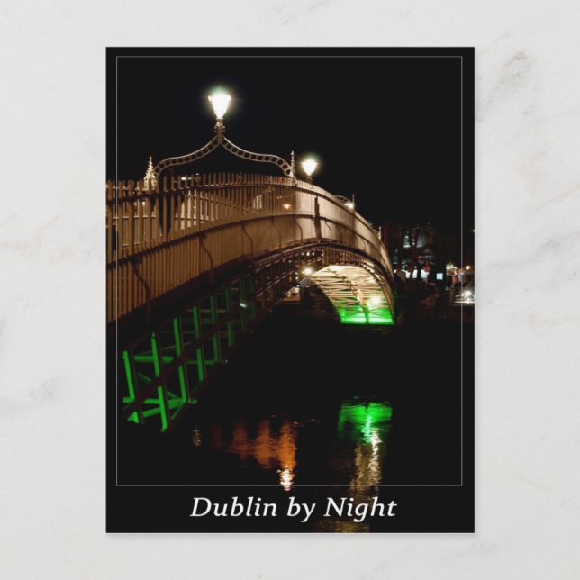 Dublin efter natt vykort (Framsida)