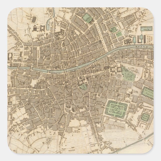 Dublin Fyrkantigt Klistermärke (Framsida)