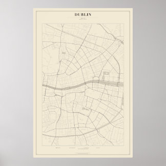 Dublin Gatukartaaffisch Poster