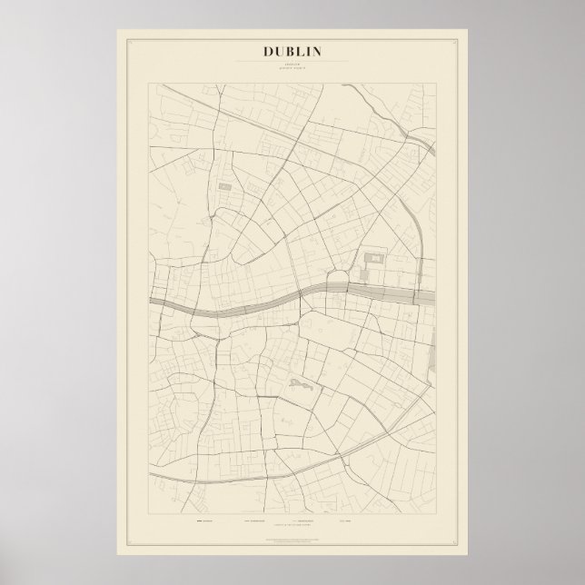 Dublin Gatukartaaffisch Poster (Framsidan)