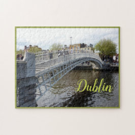 Dublin (halvpennymyntet överbryggar), med text pussel