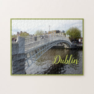 Dublin (halvpennymyntet överbryggar), med text pussel