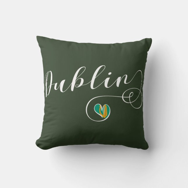 Dublin Heart Throw Cushion, Irland Kudde (Framsida)