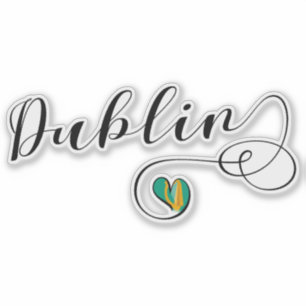 Dublin hjärtaflagga klistermärken