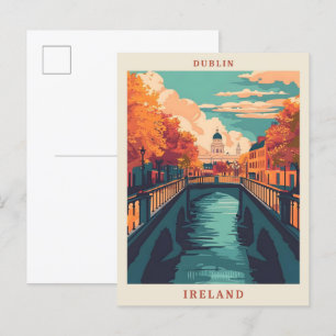 Dublin Ireland Art Elegant Vintage resor Vykort