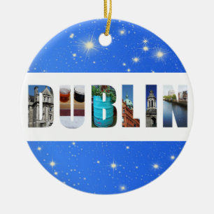 Dublin Ireland City Travel Foton jul Julgransprydnad Keramik