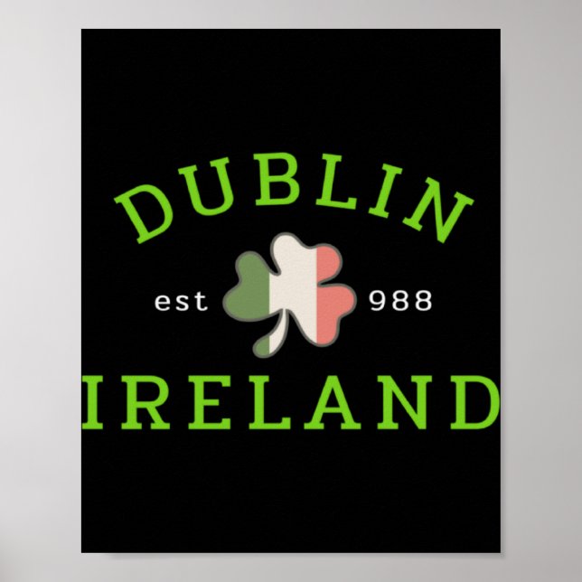 Dublin Ireland Est 988 Irish St Patrick S Day Sham Poster (Framsidan)