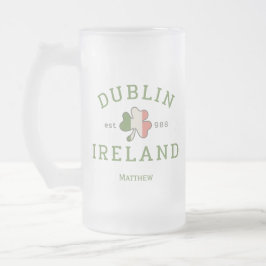 Dublin Ireland Est. 988 St. Patrick's Day Frostat Ölglas