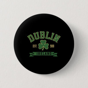 Dublin Ireland Klöver Löv Shamrock St Patricks Da Knapp