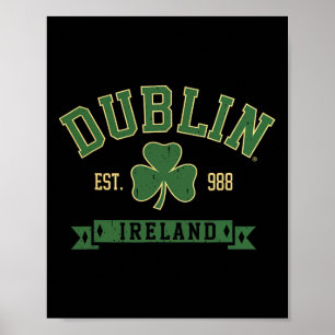Dublin Ireland Klöver Löv Shamrock St Patricks Da Poster