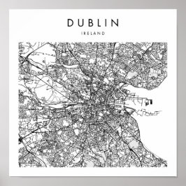 Dublin Ireland Minimal Modern Street Karta Poster