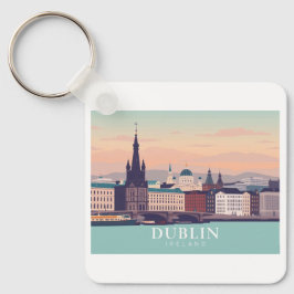 Dublin Ireland Pastel Travel Design Nyckelring