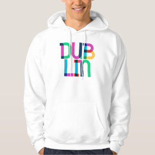 Dublin Ireland Pop Art Brev Hoodie