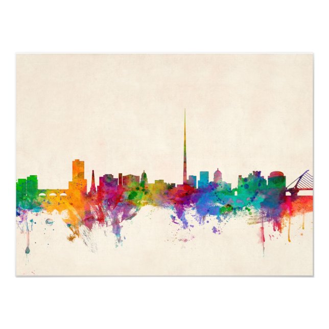 Dublin Ireland Skyline Cityscape Fototryck (Framsidan)