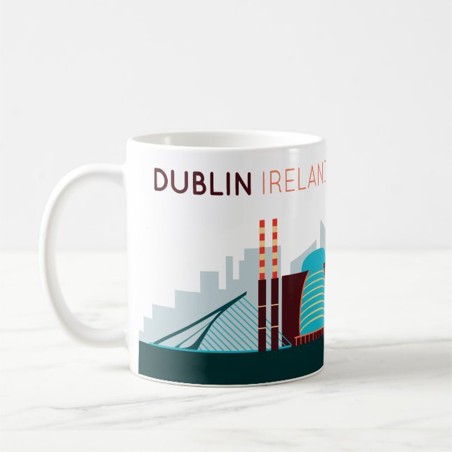 Dublin Ireland Skyline Coffee Mugg (Vänster)