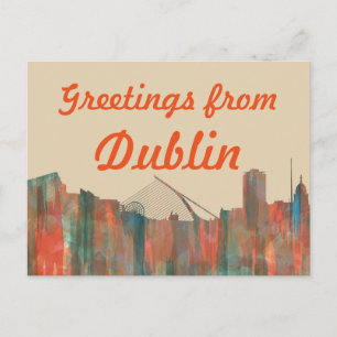 Dublin Ireland Skyline-Navaho Vykort