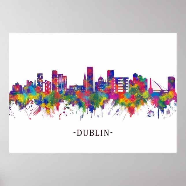 Dublin Ireland Skyline Poster (Framsidan)