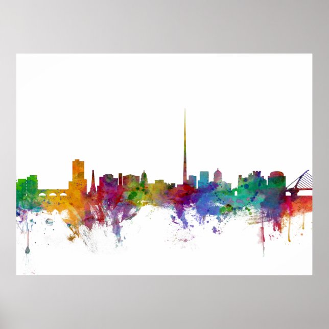 Dublin Ireland Skyline Poster (Framsidan)