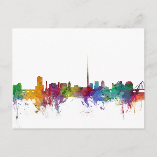 Dublin Ireland Skyline Vykort (Framsida)