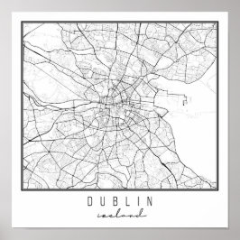 Dublin Ireland Street Karta Poster