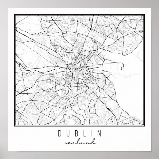 Dublin Ireland Street Karta Poster (Framsidan)