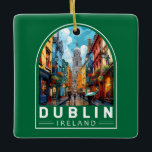 Dublin Ireland Travel Art Vintage<br><div class="desc">Färddesign för Dublinreflektor. Dess historiska byggnad omfattar Dublin Castle från 1300-talet och påtvingandet av St Patrick:s katedral,  som grundades 1911.</div>