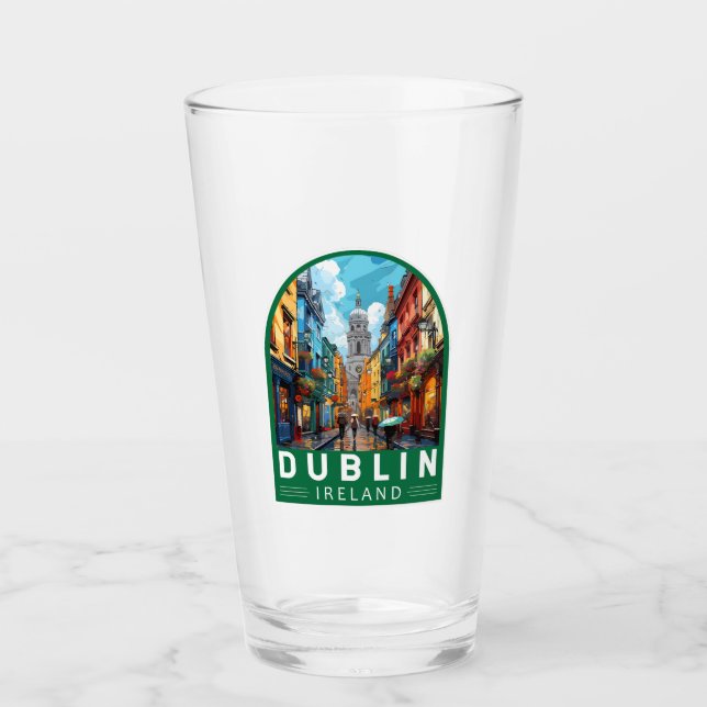 Dublin Ireland Travel Art Vintage Glaskopp (Framsida)