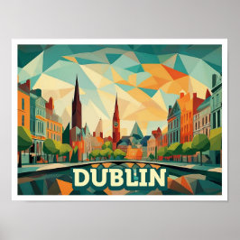 Dublin Ireland Travel artistisk färgstark Poster