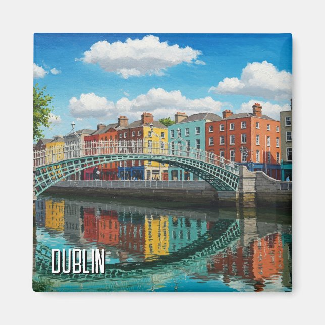 Dublin Ireland Travel Magnet (Framsidan)