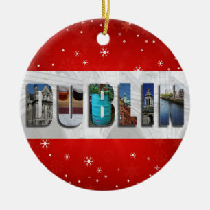 Dublin Ireland Travel Photos Snowflake-jul Julgransprydnad Keramik