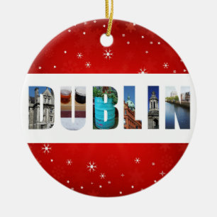 Dublin Ireland Travel Photos Snowflake-jul Julgransprydnad Keramik