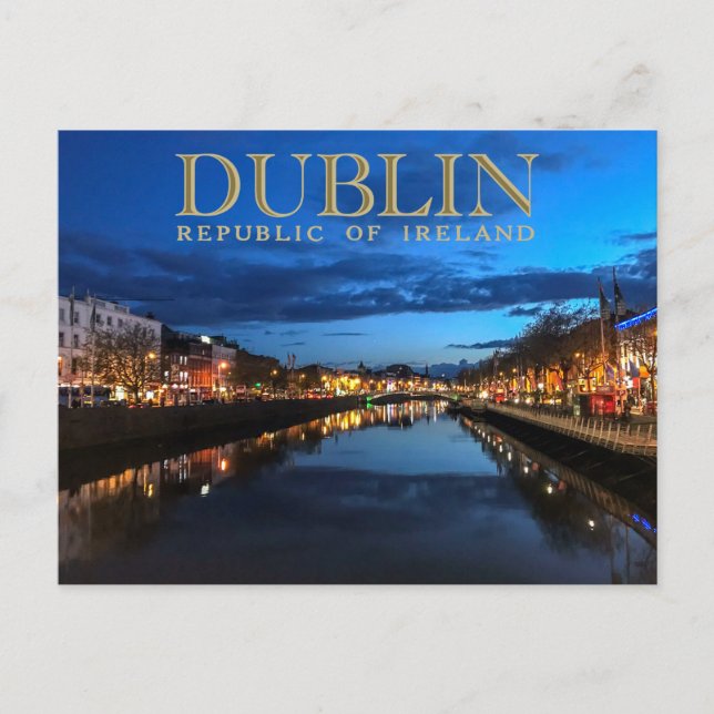 Dublin Ireland Travel Postcard Vykort (Framsida)