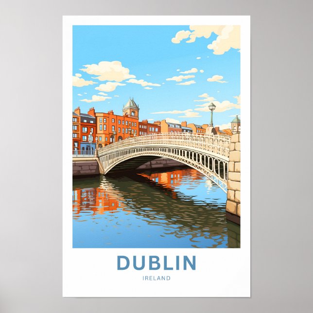 Dublin Ireland Travel Print Poster (Framsidan)