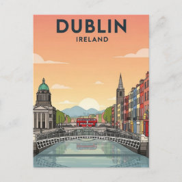 Dublin Ireland Travel Vykort