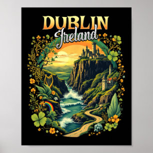 Dublin Ireland Vacation Resa Travel Irish Souvenir Poster