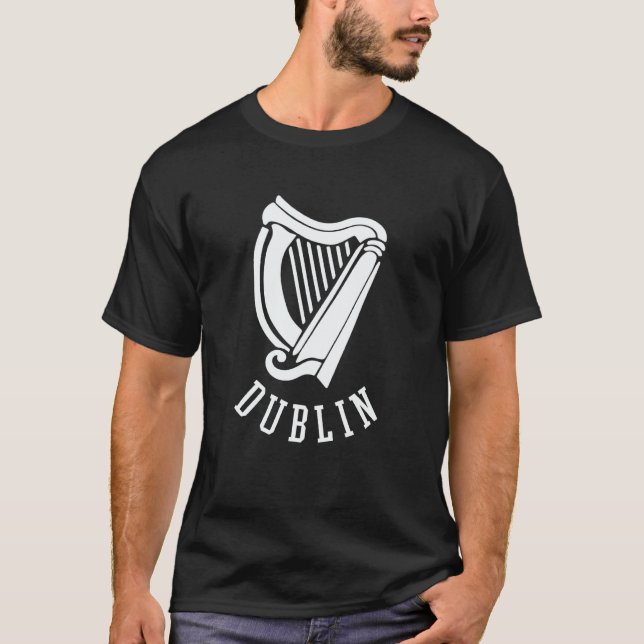 Dublin Irish Celtic Harp s Medieval s Emblem of Du T Shirt (Framsida)