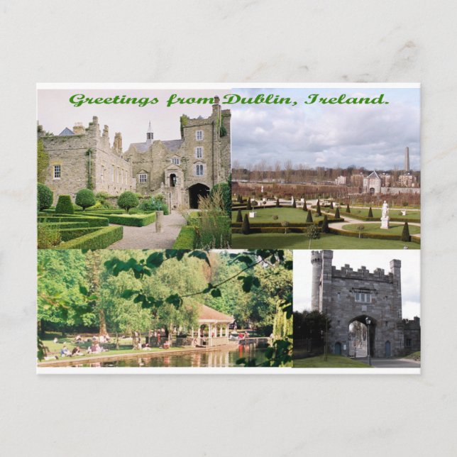 Dublin Irland Antika byggnader multi-bilder  Vykort (Framsida)