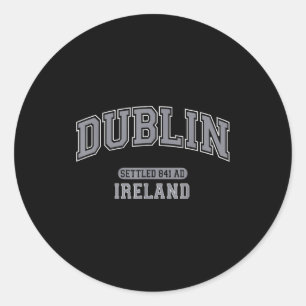 Dublin irland bosatt 841 e.Kr. vintage sport grå Runt Klistermärke