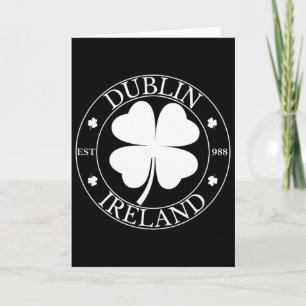 Dublin Irland Est 988 Klöverblad Shamrock St. Patr Kort