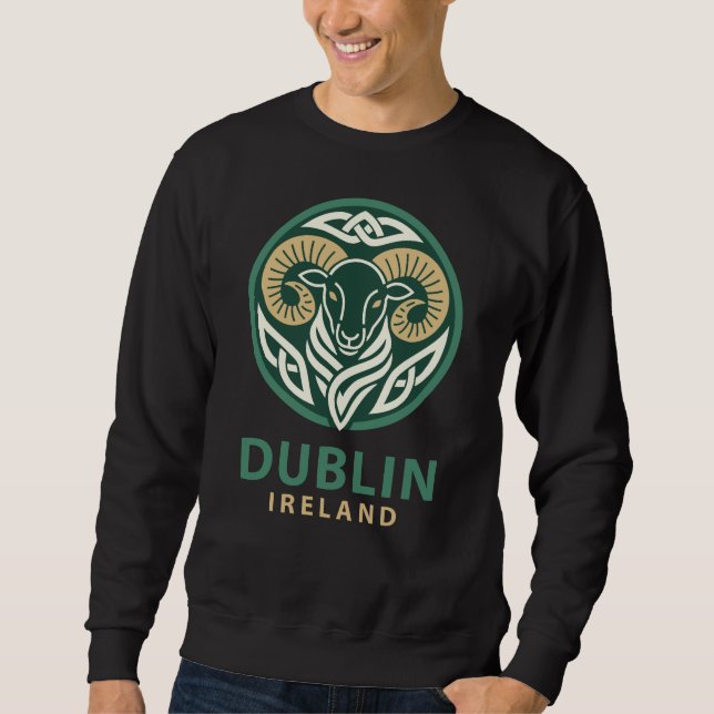 Dublin Irland Europa Lång Ärmad Tröja (Framsida)