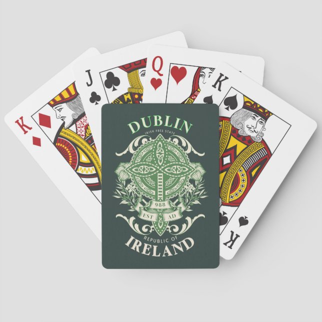 Dublin Irland Irländsk Keltisk Kors Casinokort (Baksidan)